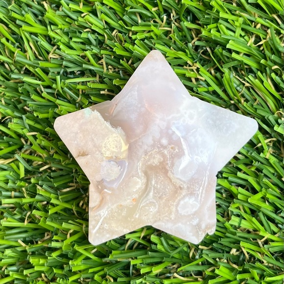 Flower Agate carved star & moon crystal pair 🌙⭐️✨ - Picture 2 of 9